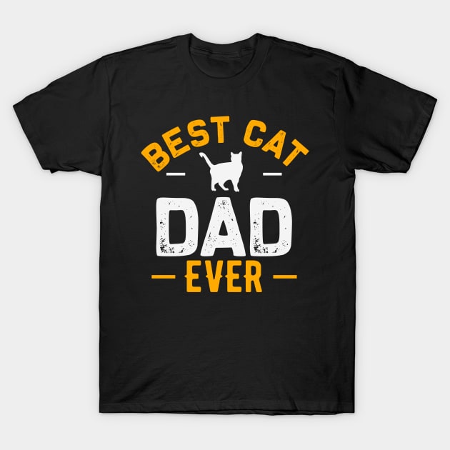 Men Best Cat Dad Ever Funny Cat Dad Father vintage T-Shirt by Goodplan